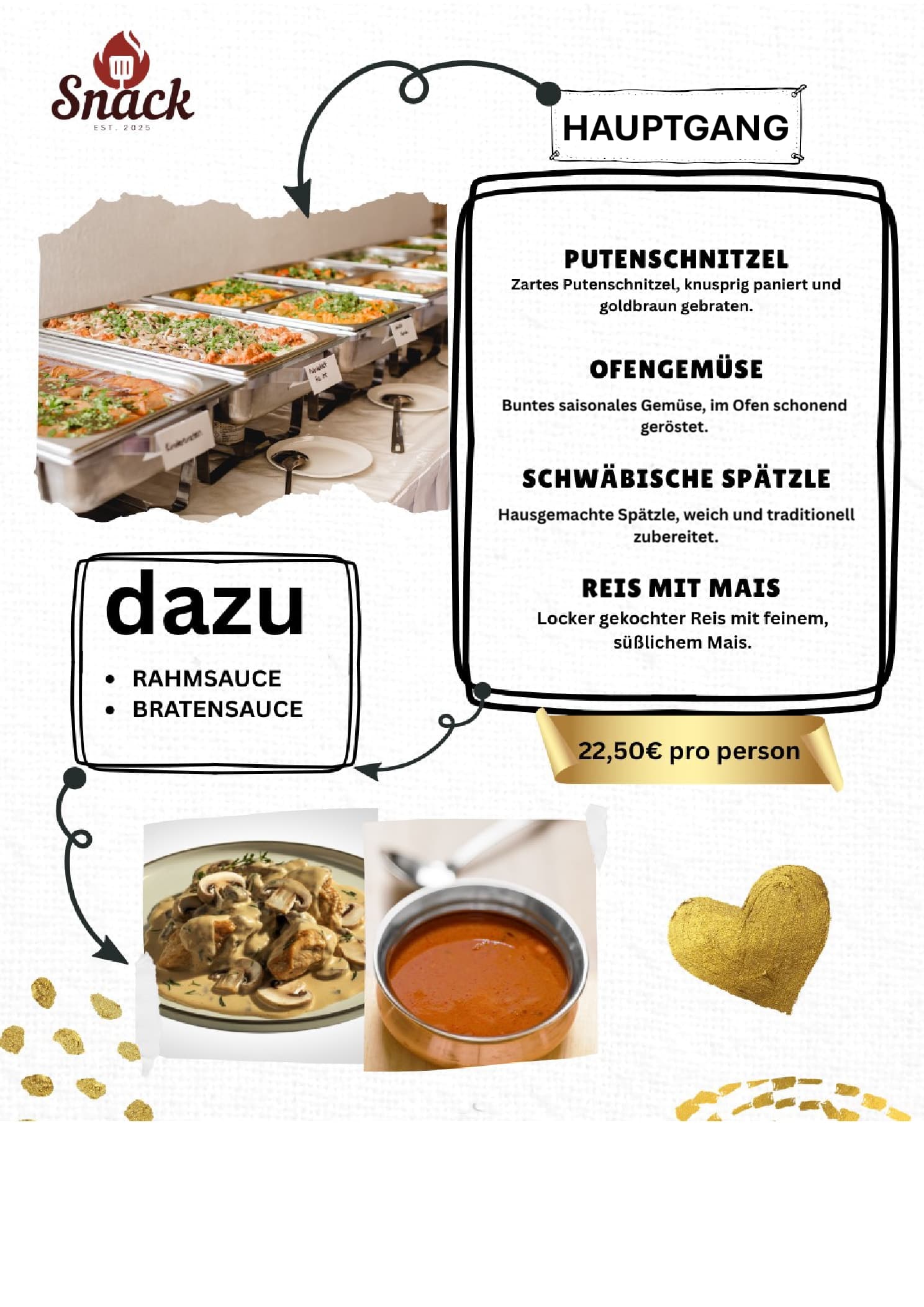 Speisekarte Hauptgang-Menü